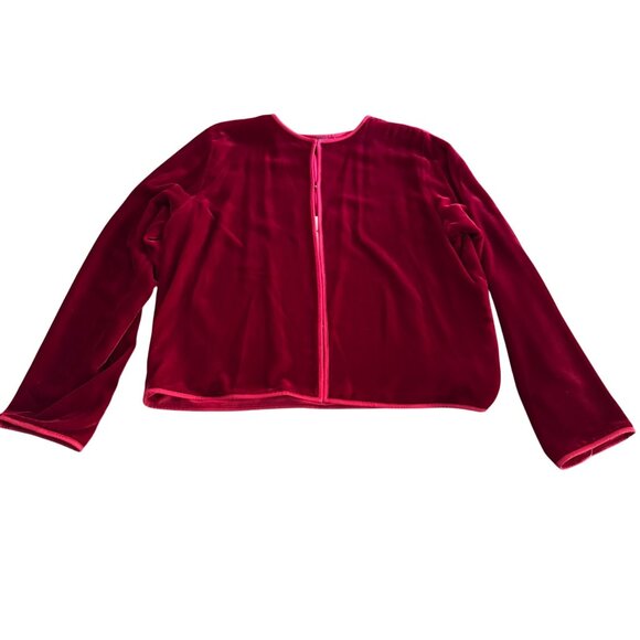 Eileen Fisher Petite Brick Red Layered Velvet Jacket Top, Size PM NWT - Picture 1 of 8